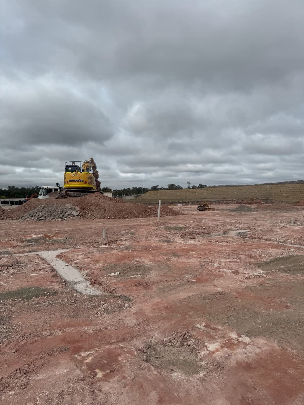 October 2025 — retaining wall construction progress at Ellevation at North Harbour